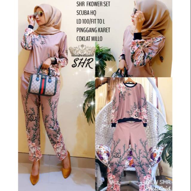 SALE SET CELANA FLOWER SHR
