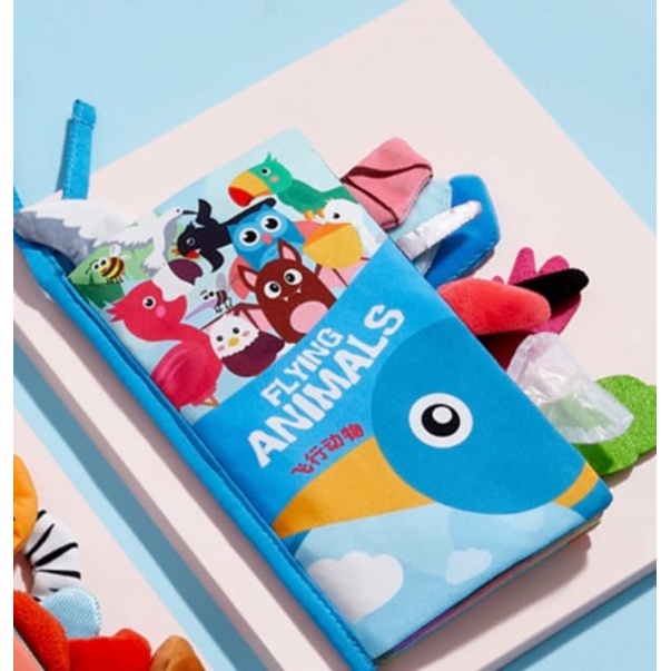 Cloth Book with Sensory touch, feel and crinkly sound [ Forest Animal][Ocean Animal][Flying Animal]