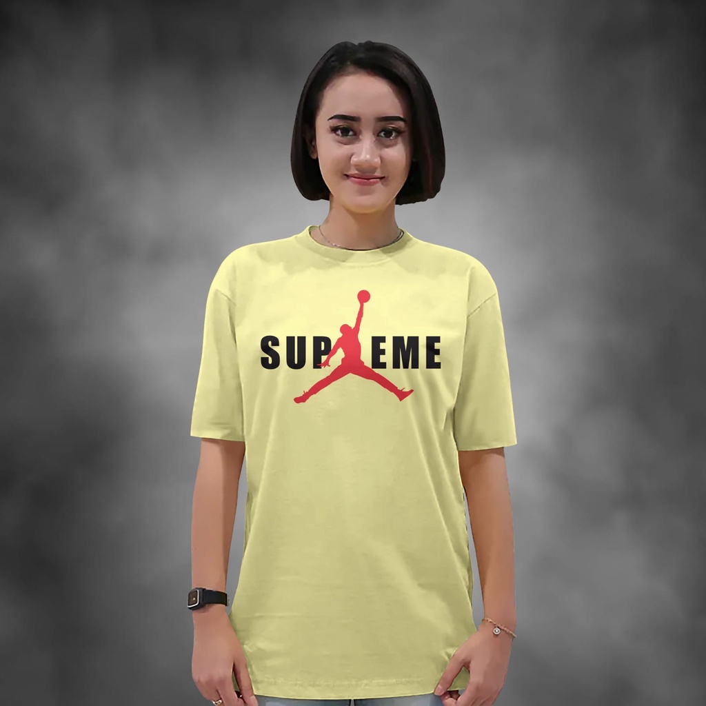 Kaos Wanita Lengan Pendek Supreme Warna Putih Atasan