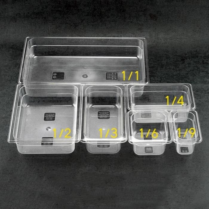 Polycarbonate Food pan 1 per 1 tinggi 6.5CM - foodpan 1/1/6 tahan 100C