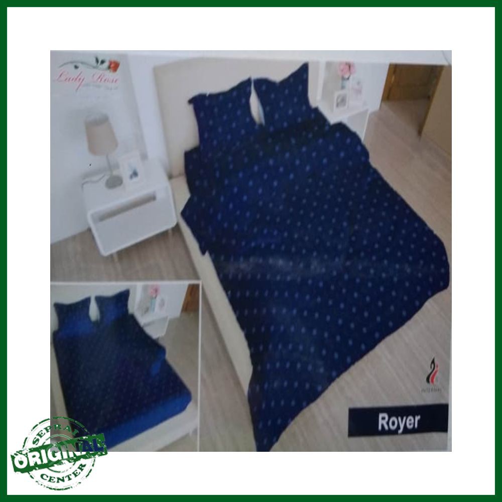 SEPREI LADY ROSE / SPREI LADY ROSE ROYER No.1 KING 180 SEPRAI BIRU DONGKER POLKADOT PUTIH