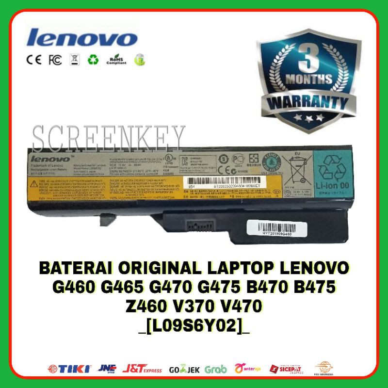 Baterai Batre Laptop Lenovo G460 G465 G470 G475 B470 B570 Z460 V470 V470C B470 B475 V370 L09S6Y02