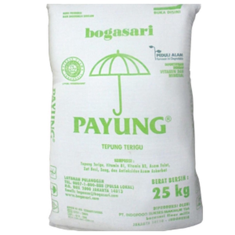 

TEPUNG TERIGU PAYUNG 25 kg gojek or grab only