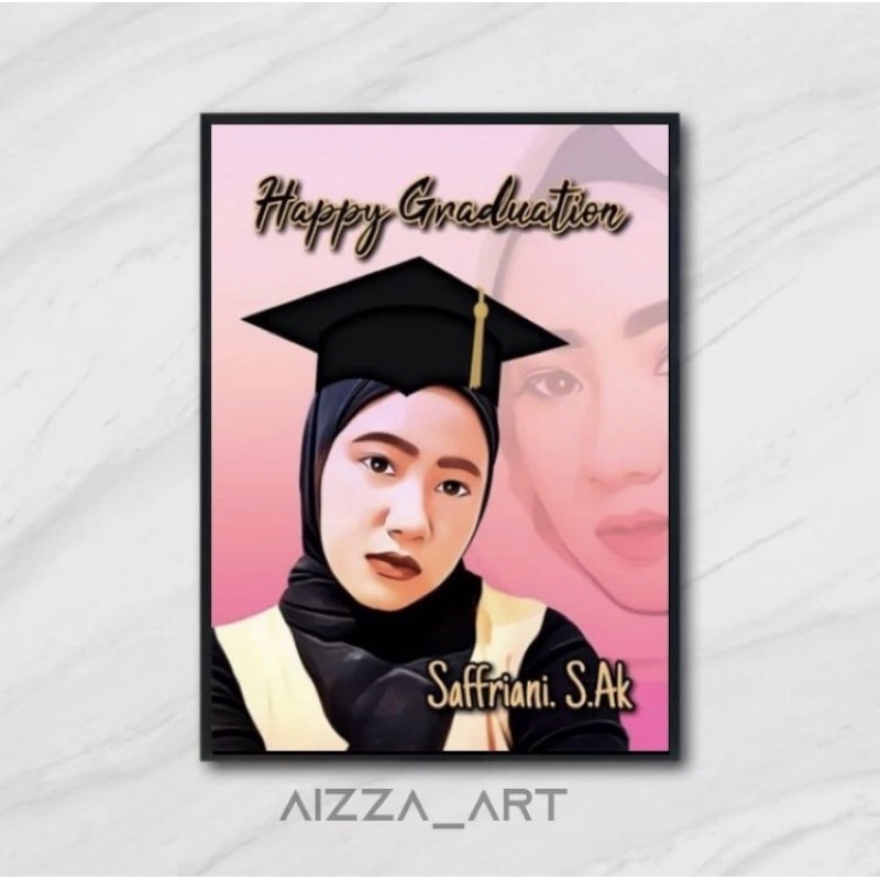 

Kado Wisuda/Hampers, Lukisan Digital + Bingkai/Frame Ukuran 21 x 30 cm