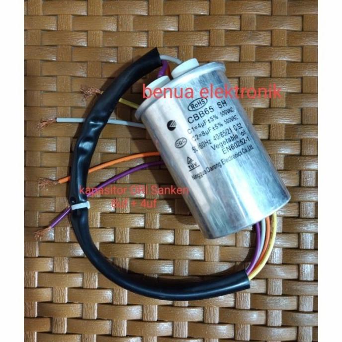 >>>>>] kapasitor mesin cuci 8+4 mf 8 4 mf 8+4uf 8 4 uf Sanken original multi