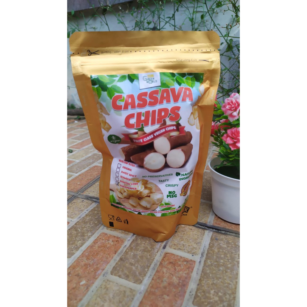 

CASSAVA CHIPS KERIPIK SINGKONG VEGAN / VEGE NON MSG ENAK & KRISPY