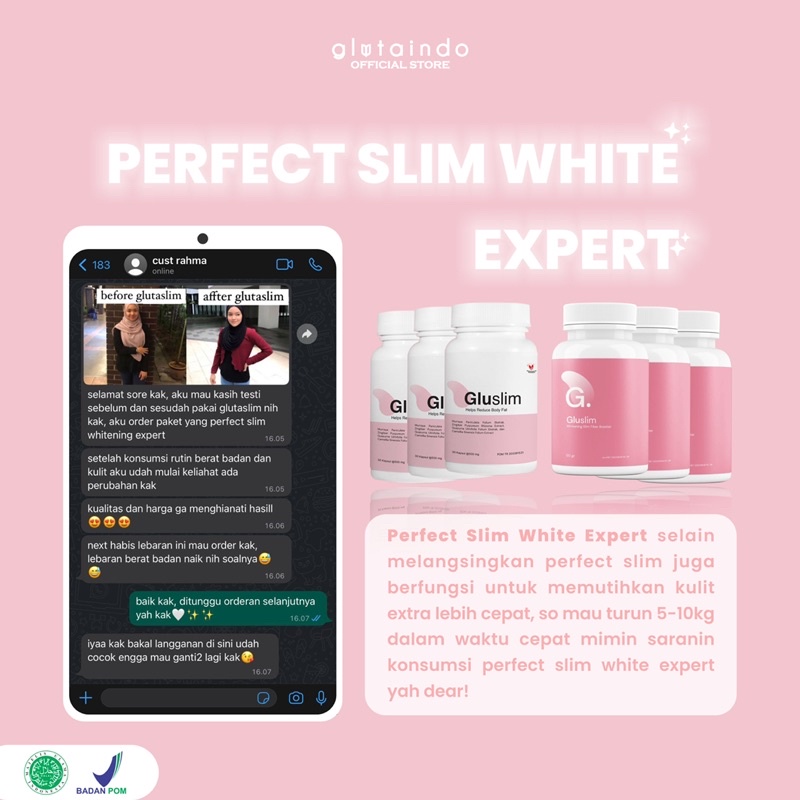 Glutaindo Whitening Slimming Fiber Booster - Penurun Berat Badan Dan Mencerahkan Kulit