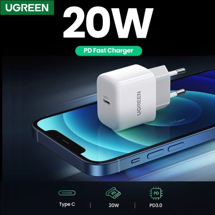 UGREEN USB Wall Charger USB-C 20W Mini PD - CD241