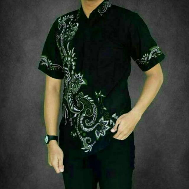 Kemeja batik pria kode 453 hijau