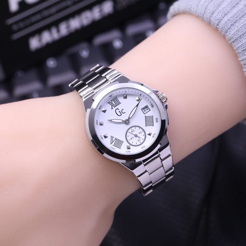 TERLARIS Promo Jam Tangan Wanita Guess Collection GC Detik Tanggal Aktif Tali Rantai Fashion Cewek