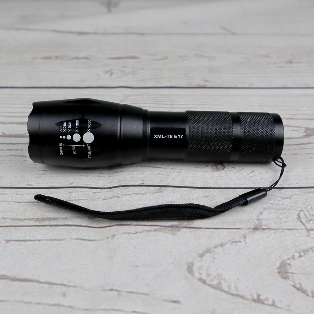 Senter LED Cree XM-L T6 2000 Lumens - E17 - Black