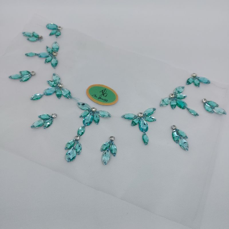 payet mutiara rangkai leher || payet rangkai dada || mutiara diamon mutiara sewaroski || aksesoris w