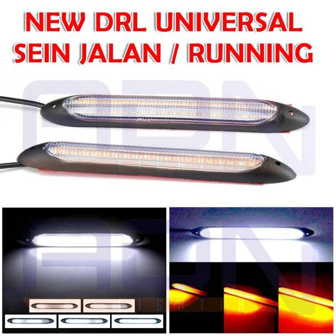 Paling Murah  Lampu Led Drl Tempel Senja Running Sein Mobil Motor Universal - 15Cm