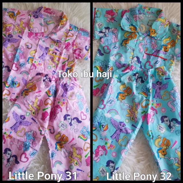 Piyama anak little pony 1 5tahun Baju tidur  anak kuda  