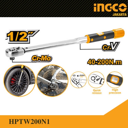 Kunci Torsi Momen Torque Wrench (1/2&quot; 40-200Nm) INGCO HPTW200N1 Moment