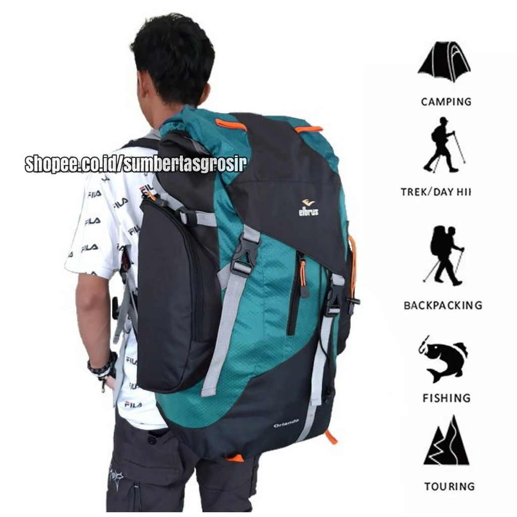 Elbrus Orlando 65L Tas Gunung Outdoor Hiking Travel Climbing Backpack Tas Ransel Freeknight Camping