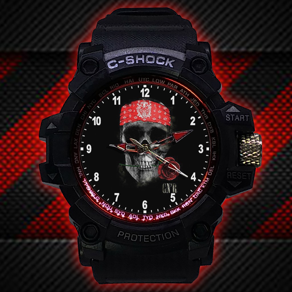 (ISTIMEWA BOSSQUE) JAM TANGAN GUNS N' ROSES LIST MERAH - EXCLUSIVE 3