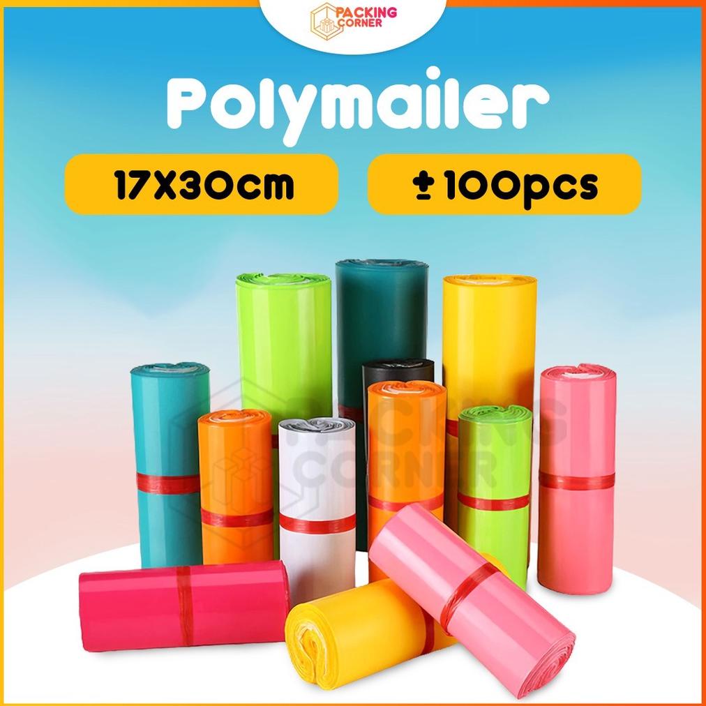 

((BISA COD)) Plastik Polymailer Bag 17x30 Kantong Amplop Packing Seal Olshop Online Shop ol on shop Isi 100 pcs
