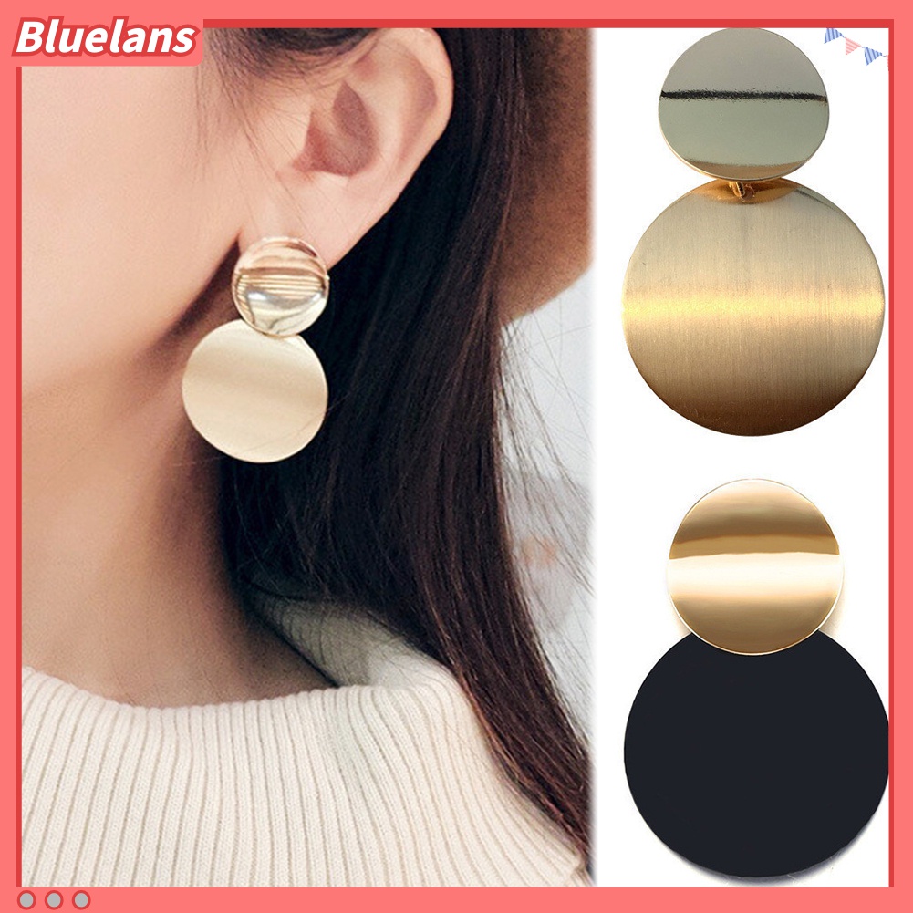 Anting Stud Matte Bentuk Disk Irregular Untuk Hadiah Ulang Tahun Wanita