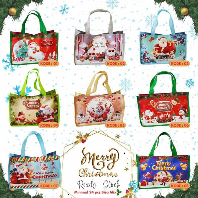 

(READY COD) HAND BAG TOTE NATAL Tas Souvenir Goodie GoodyBag Christmas Hamper Unik SPECIAL