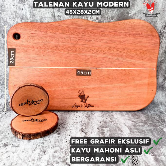 Talenan kayu UTUH | Talenan Kayu Solid | Talenan kayu Rustic Gagang ---NEW---