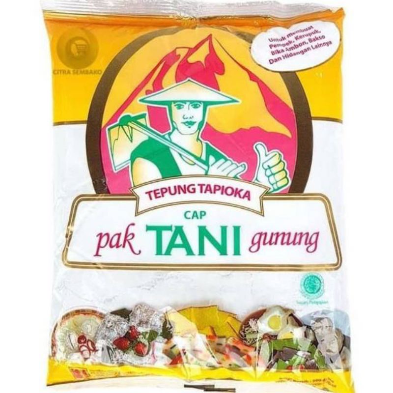 

Tepung Tapiocacap Pak Tani gunungt 500g