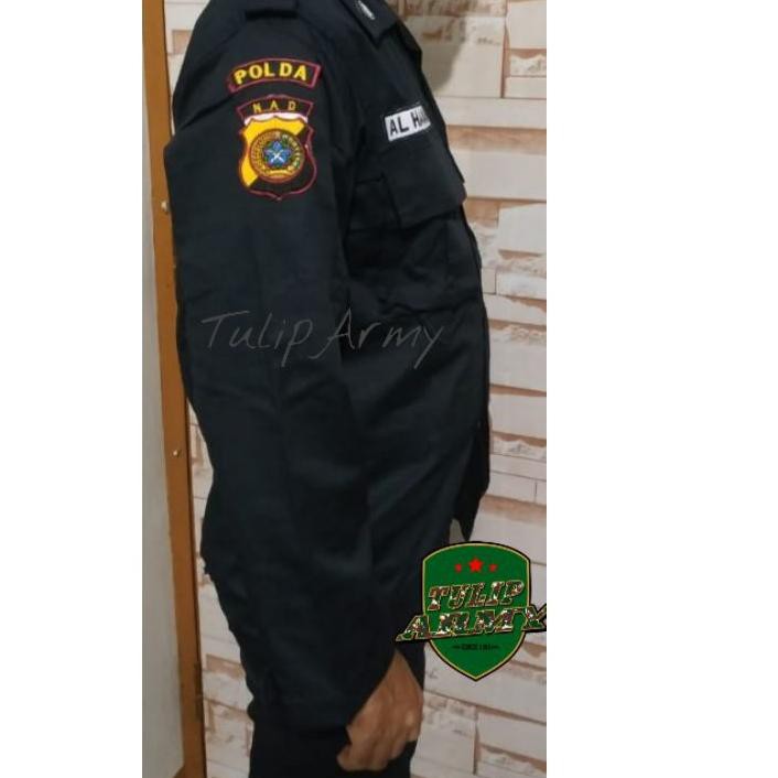 { Paling Laku } Baju PDL Satpam /Security celana + baju + atribut (biru dongker) ⋆