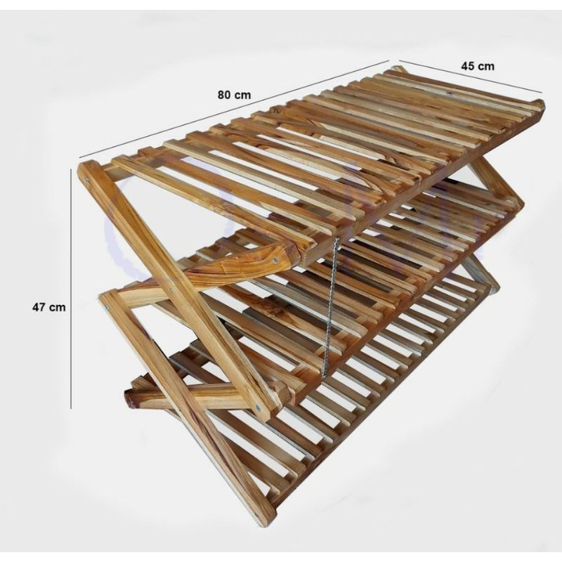 Rak Susun Kayu Lipat Rak Sepatu Rak Tanaman Display Rak Kayu Portable