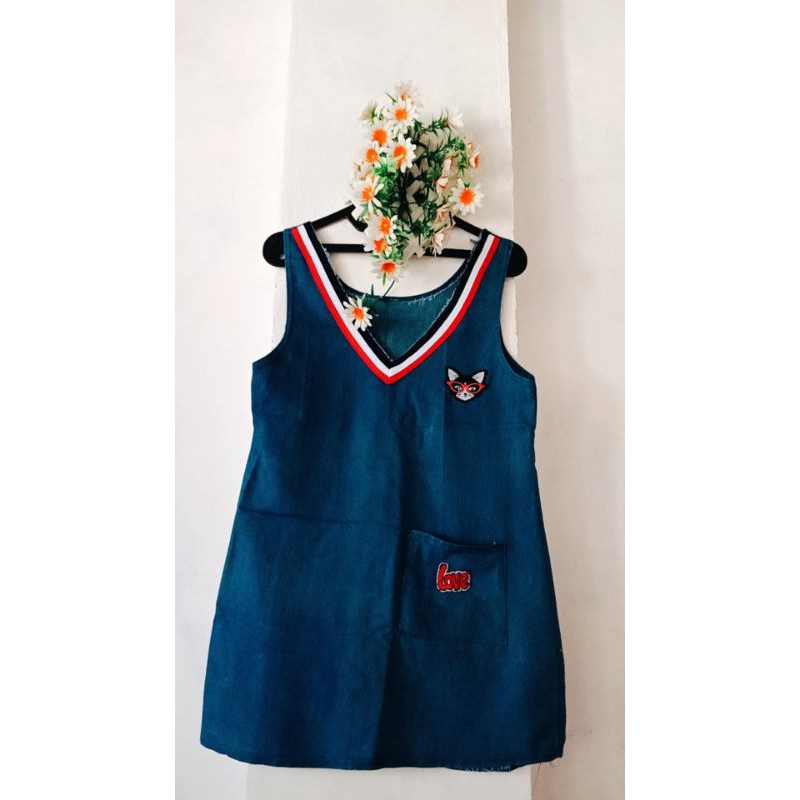 Vest  denim dan Rok denim anak second.