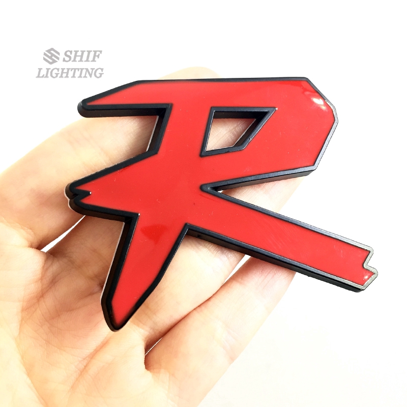 1Pc Stiker Emblem Logo R Bahan Metal Untuk Dekorasi Bagasi Belakang Mobil Honda Civic Accord Jazz Fit R