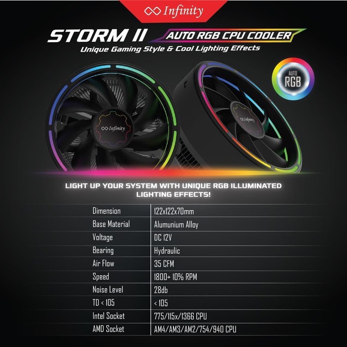 FAN PROCESOR AMD/INTEL INFINITY STROM II