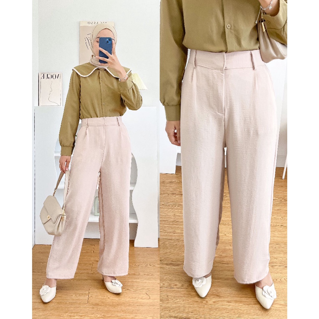 1KG MUAT 4PCS | ASOKA TROUSERS LOOSE PANTS WANITA HITS FASHION WANITA KOREAN STYLE OOTD SELEBGRAM TERMURAH