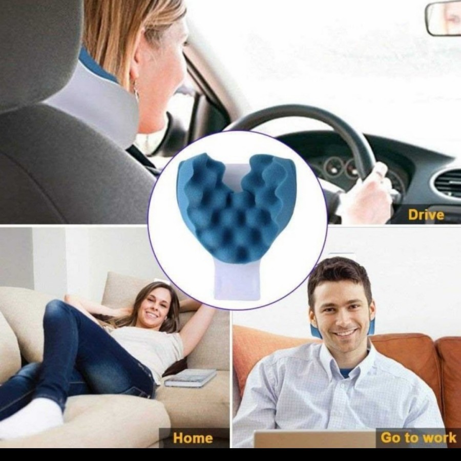 Bantal terapi tulang leher neck pain travel pillow mobil anti pegal on