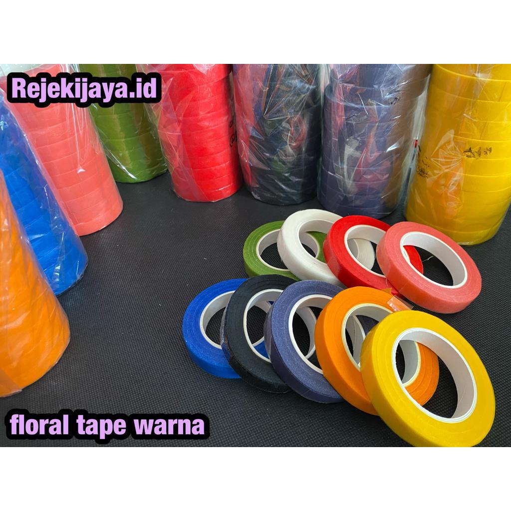 FLORAL TAPE WARNA / ISOLASI DAUN WARNA-WARNI PER ROL
