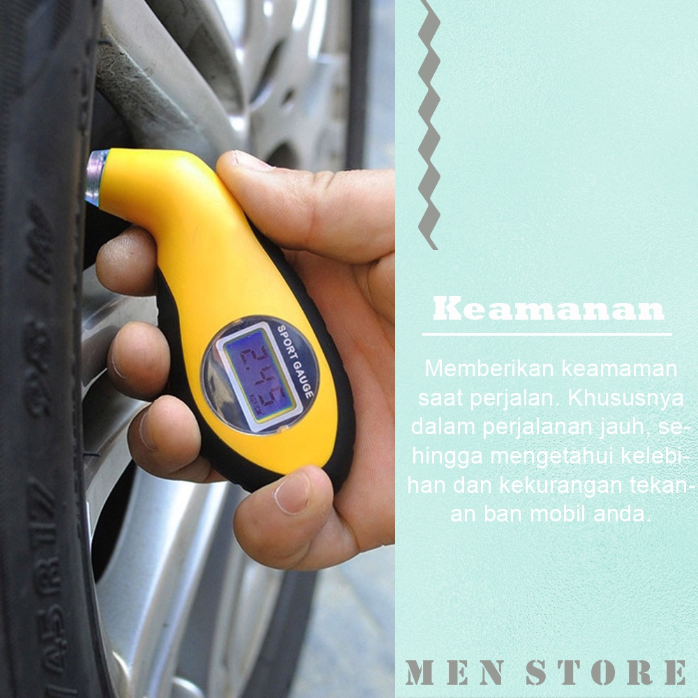 Tekanan Ban Digital LCD Barometers Mobil Motor dan Sepeda | omenstore