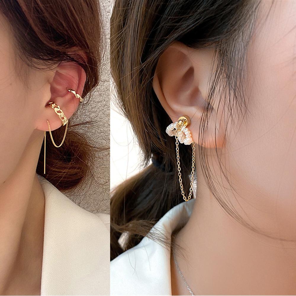 Lily Butterfly Klip Anting Hadiah Fashion Mutiara Alloy Ear Clip