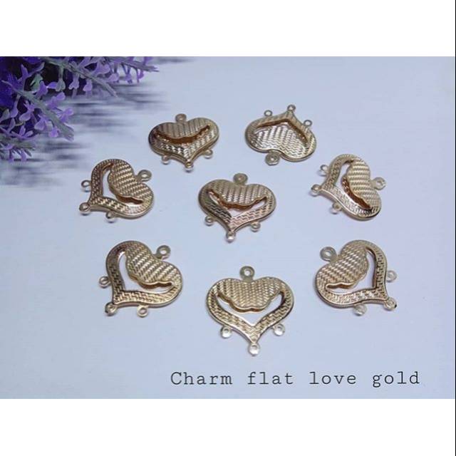 Charm flat love gold