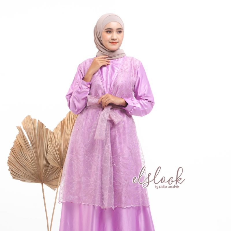 Aluna dress by elslook dress tile brokat outer vest brokat outfit kondangan busui friendly