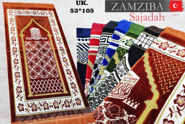 ZAMZIBA Sajadah Turki PREMIUM MIDI Turki Turkiye Turkey Bahan Tebal /pcs Oleh Oleh Haji dan Umroh