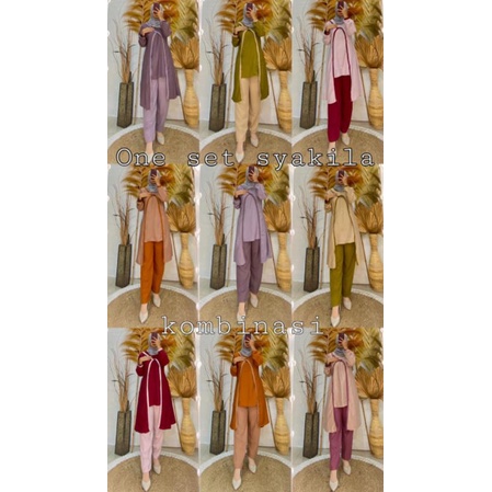 ONE SET SETELAN LONGTUNIK SYAKILA KOMBINASI TERBARU