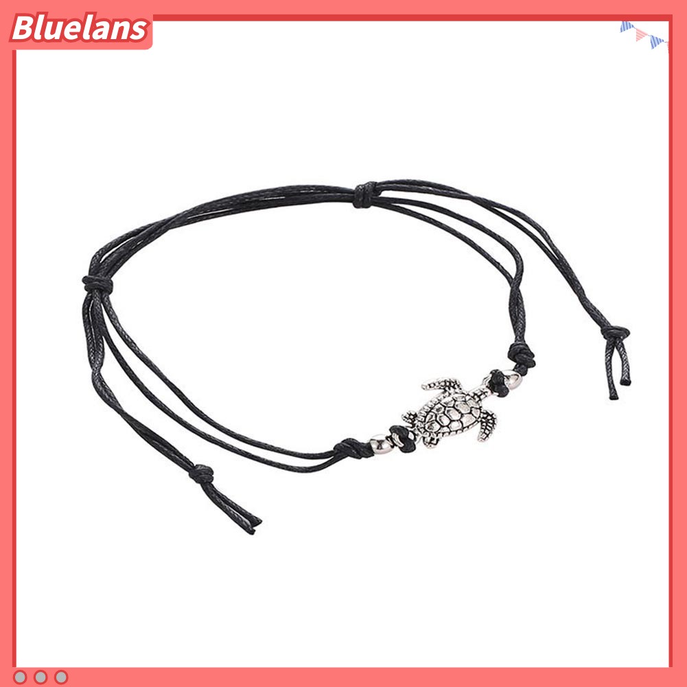 Bluelans Vintage Turtle Charm Handmade Woven Ankle Bracelet Anklet Women Beach Jewelry