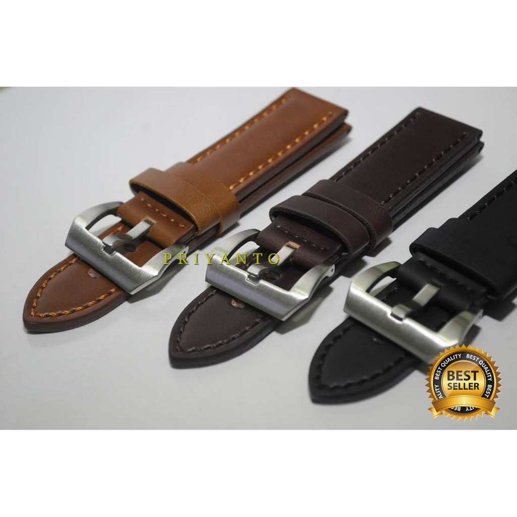 STRAP TALI JAM TANGAN KULIT EXPEDITION 22-24-26MM BUCKLE SILVER NON LOGO