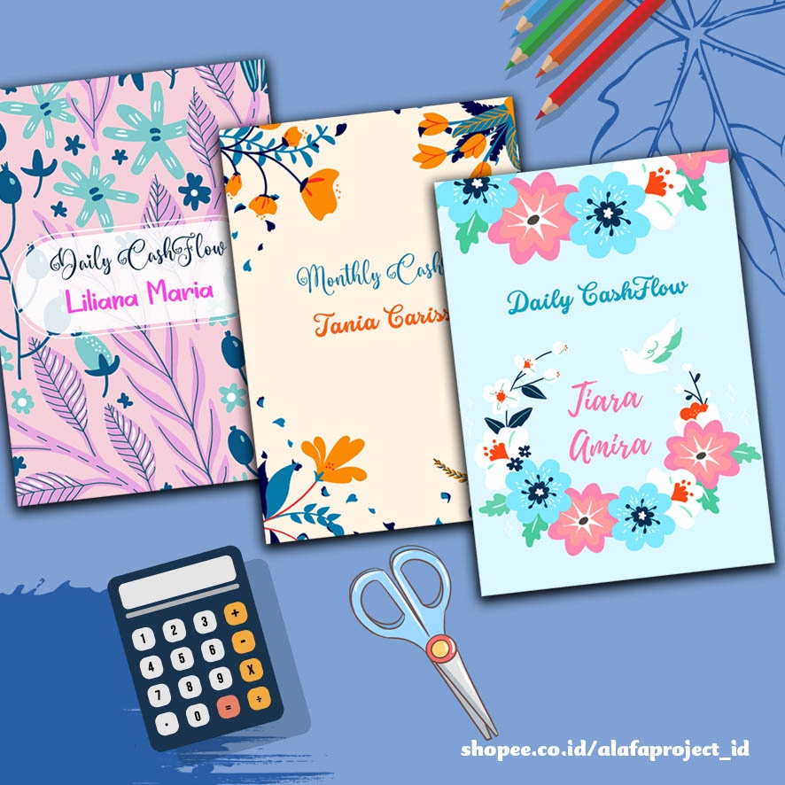 

Alafaproject 8-10 Buku Catatan CashFlow / Financial Planner / Monthly CashFlow / Daily CashFlow / Buku Catatan Keuangan / Buku Catatan Pengeluaran