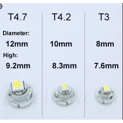 Lampu Led T3 T4.2 T4.7 HIGHPOWER 3030 Dashboard Speedometer Extreme Bright Wedge Mobil