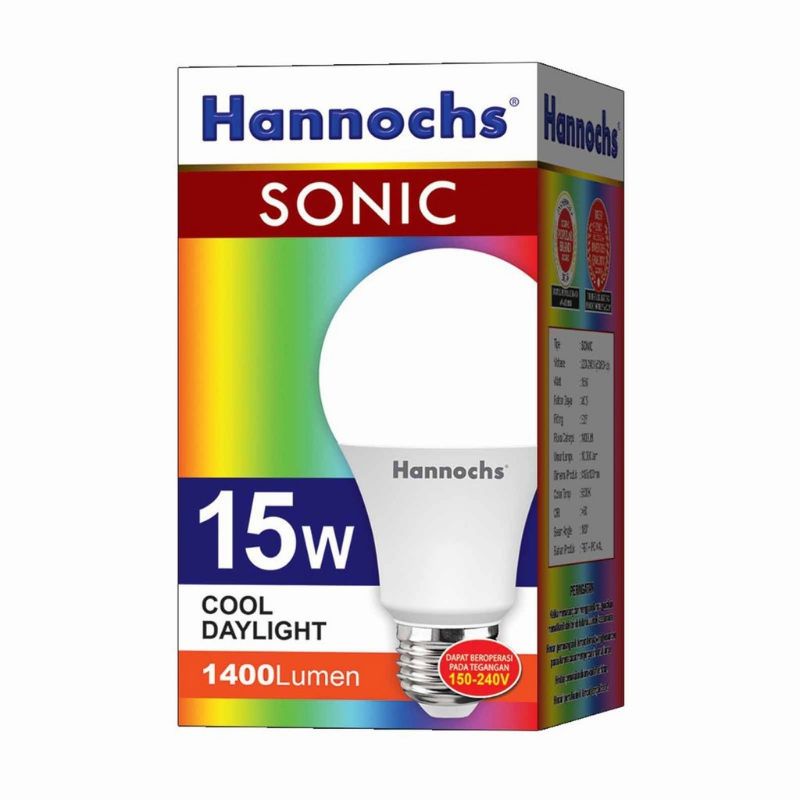 Lampu led hannochs sonic 15 watt nyala putih