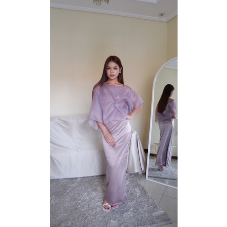 Hyuna Set by NAMELIS (Set Organza / Set Kondangan / Baju Pesta)-Misty Green