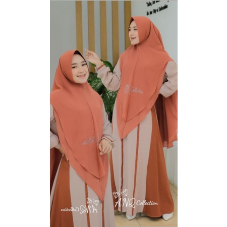 Tifani gamis set hijab ceruty original anq collection/ set tifani premiu anq collection