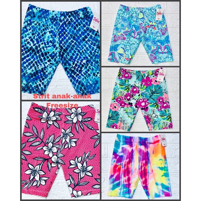 Celana Short | Strit Anak-Anak Motif Bahan Strit Licin / Jersey