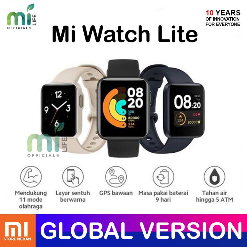 Jual XIAOMI MI WATCH LITE GPS SMARTWATCH GLOBAL VERSION BUKAN REDMI