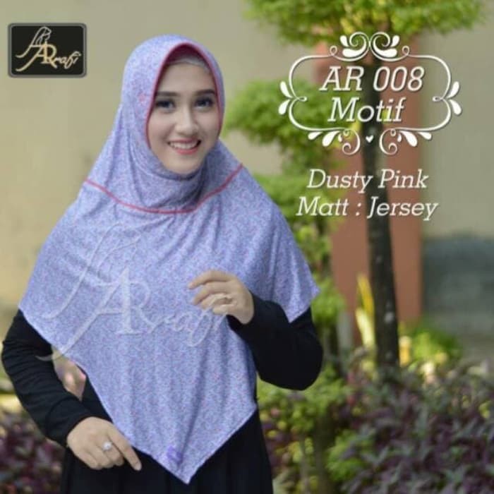 Promo!! Ar 008 Motif Escudo Arrafi Hijab Simpel Jilbab Serut Kerudung Jeblus - Hitam Terlaris!!